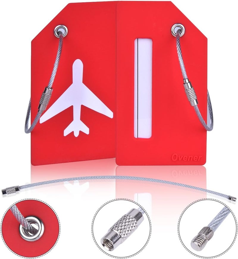 Ovener 5Pack Silicone Luggage Tag with Name ID Card Perfect to Quickly Spot Luggage Suitcase by - Image 2